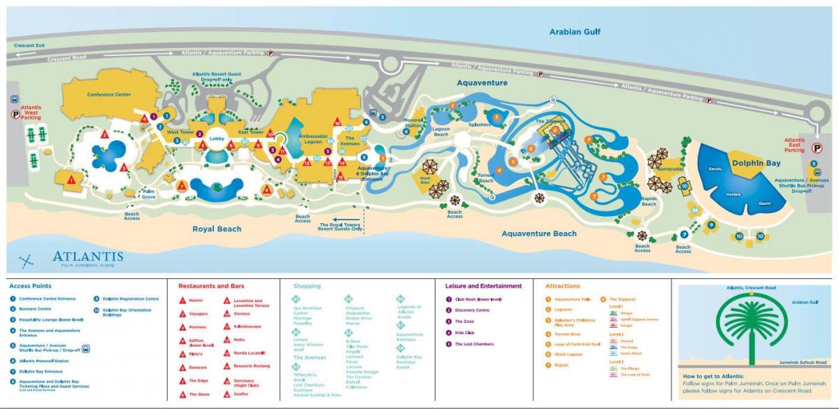 mappa di Atlantis di Dubai