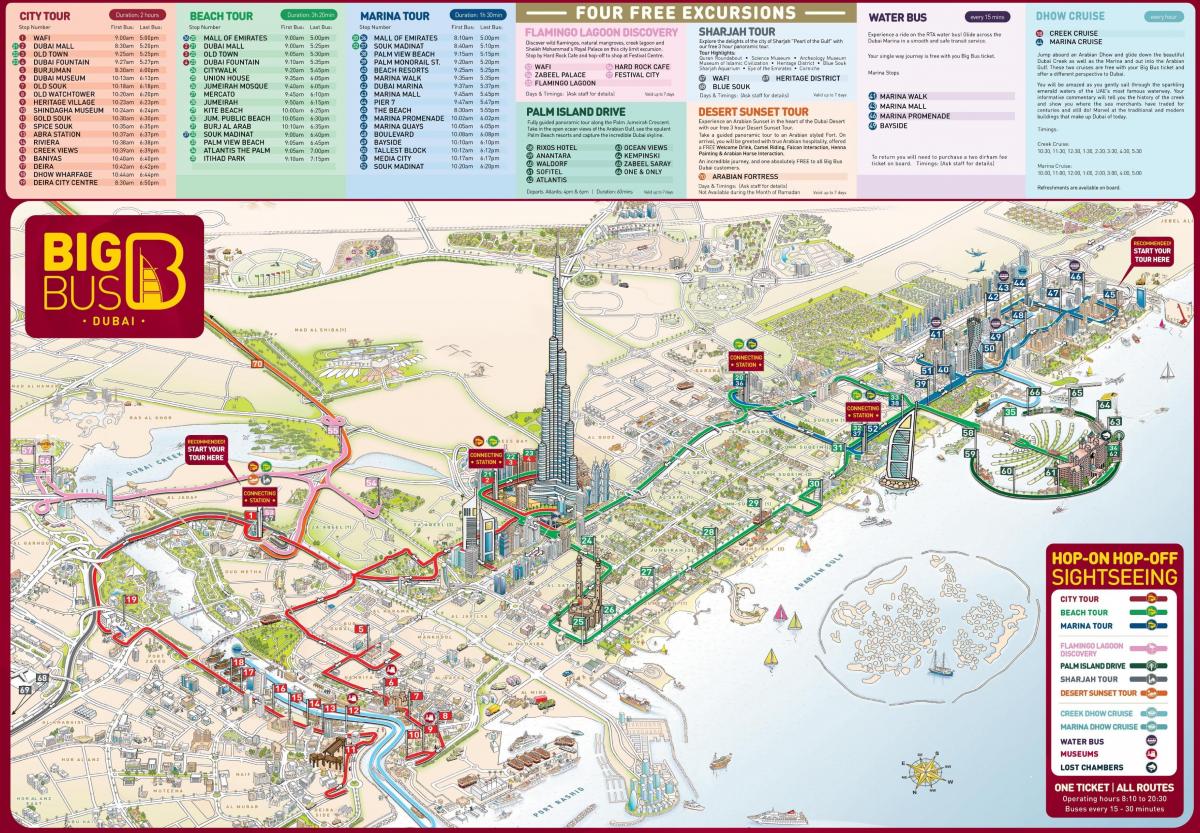 mappa di attrazioni di Dubai
