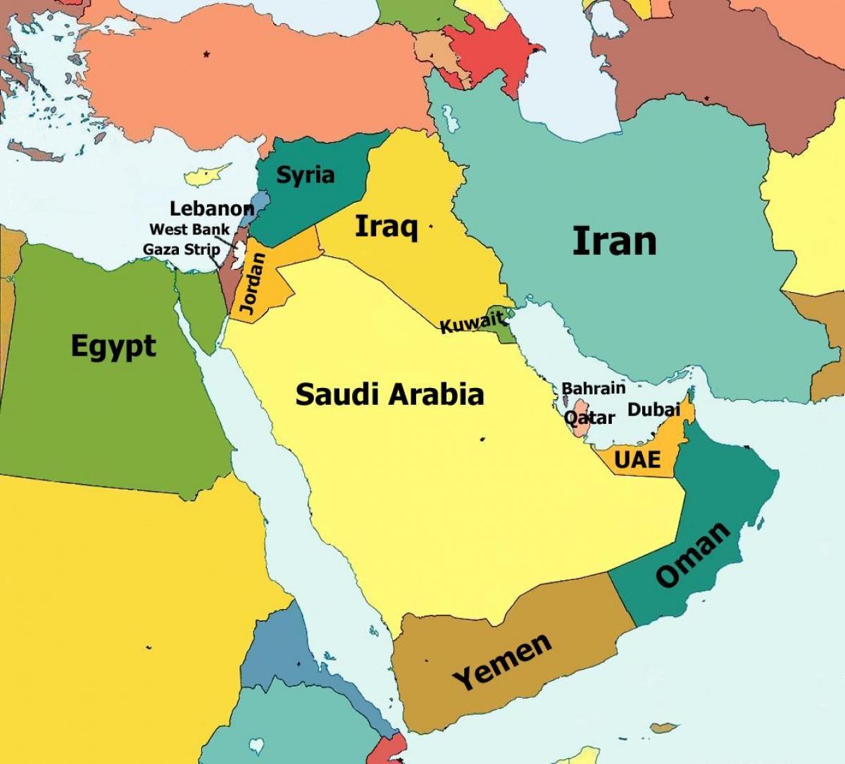 Dubai mappa del medio oriente