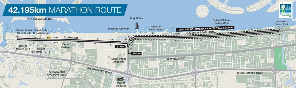 mappa di Dubai marathon