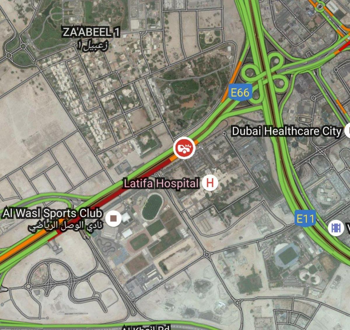 latifa ospedale di Dubai la mappa