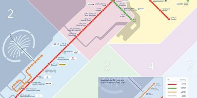 La metropolitana di Dubai mappa con il tram