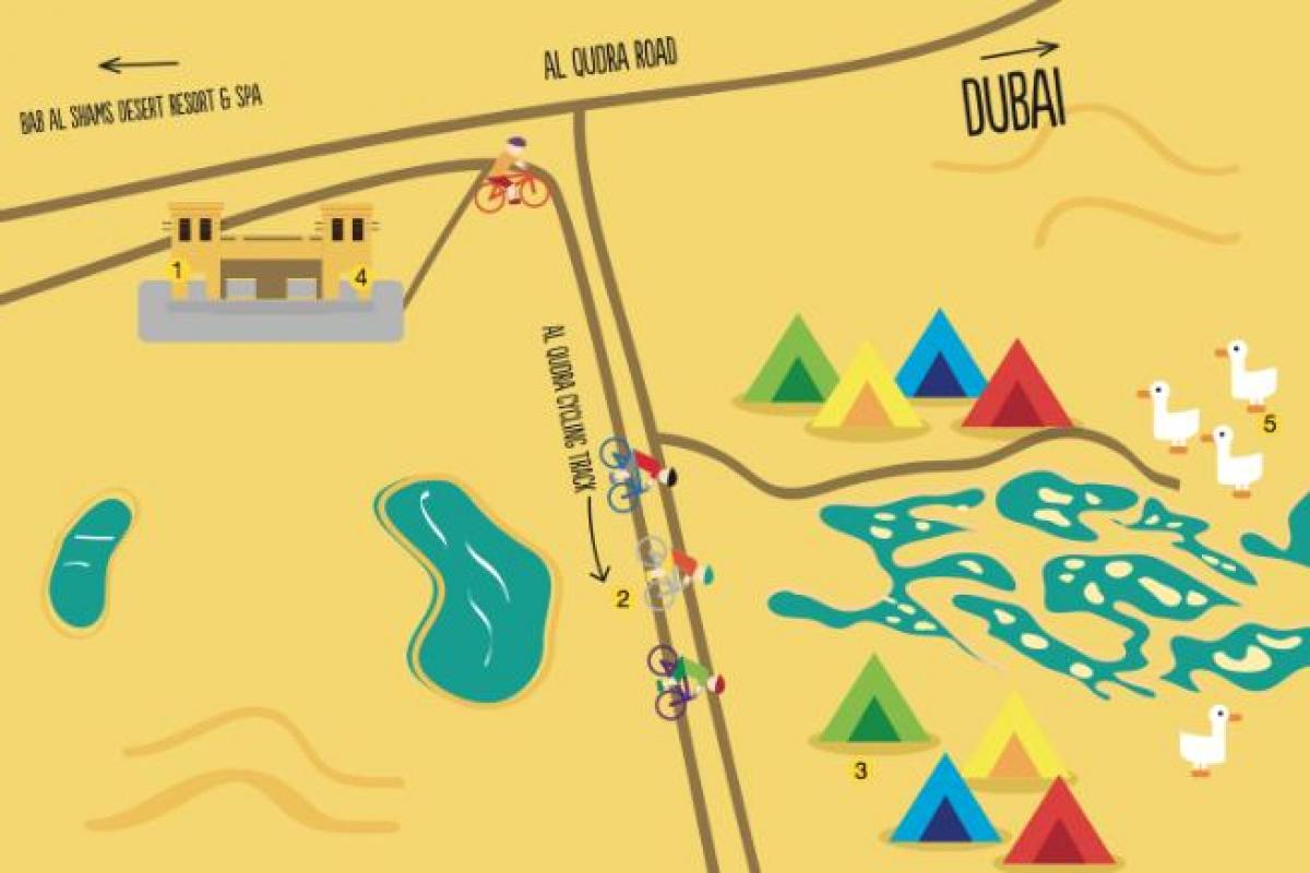 mappa di Al Qudra via dei laghi,