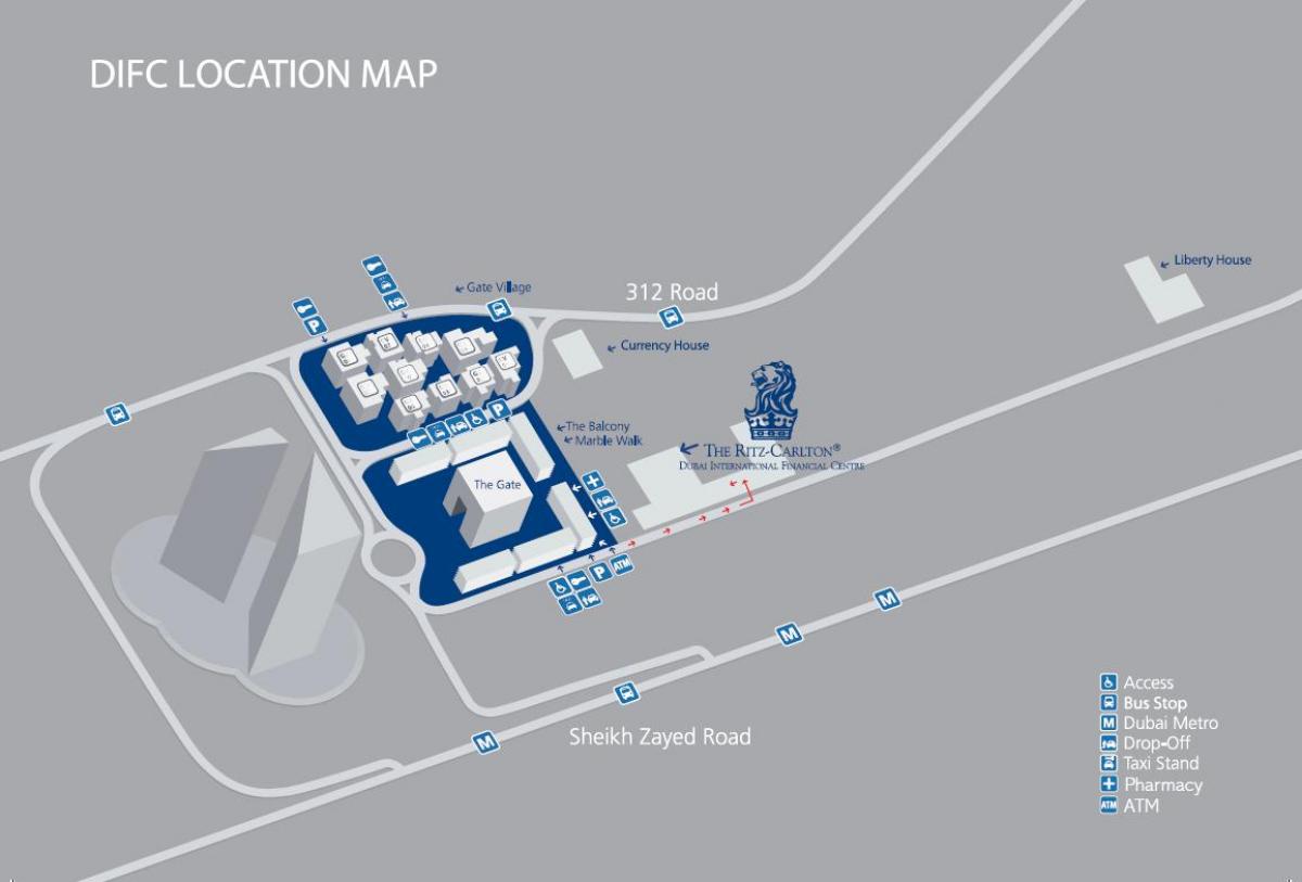 DIFC Dubai la mappa