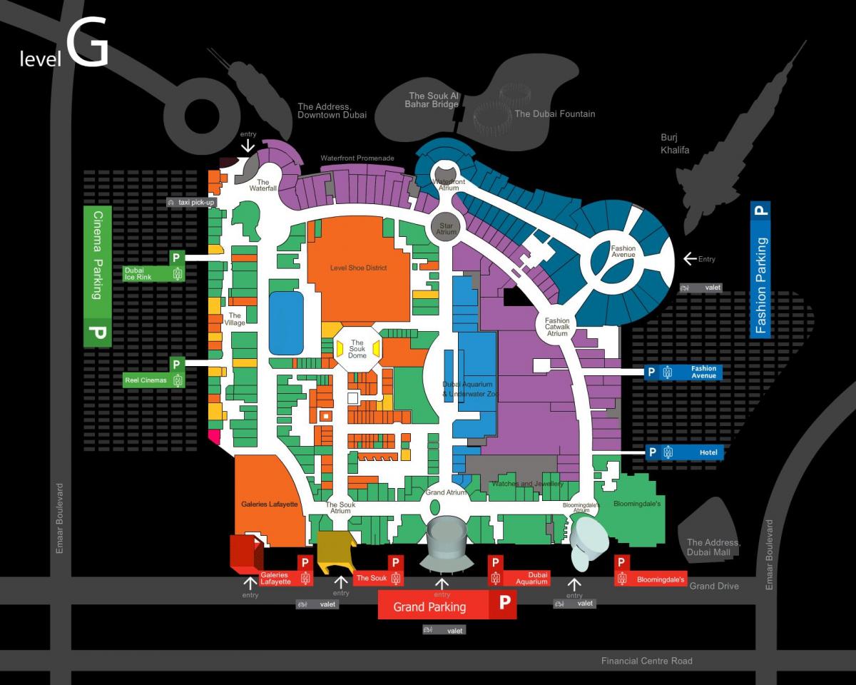 mappa di Dubai mall