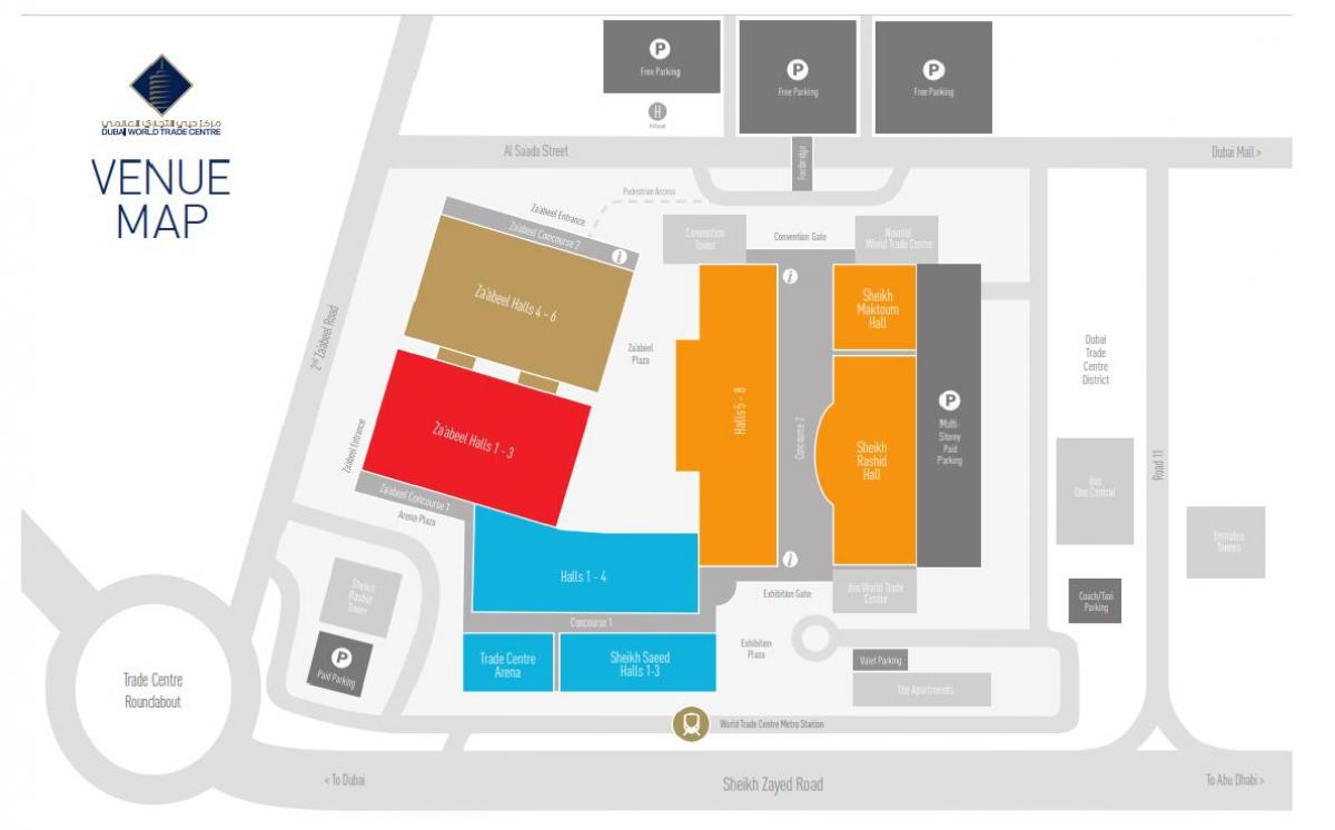 mappa di Dubai mall parcheggio
