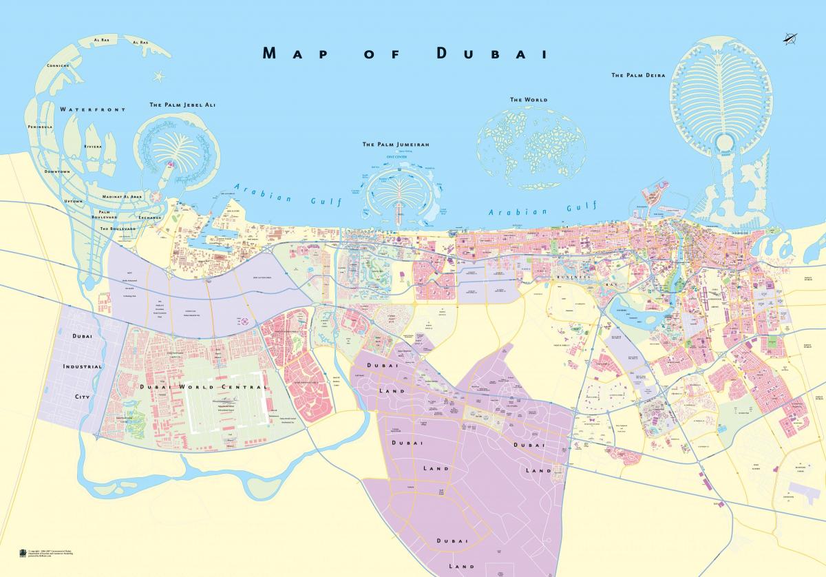 percorso sulla mappa di Dubai
