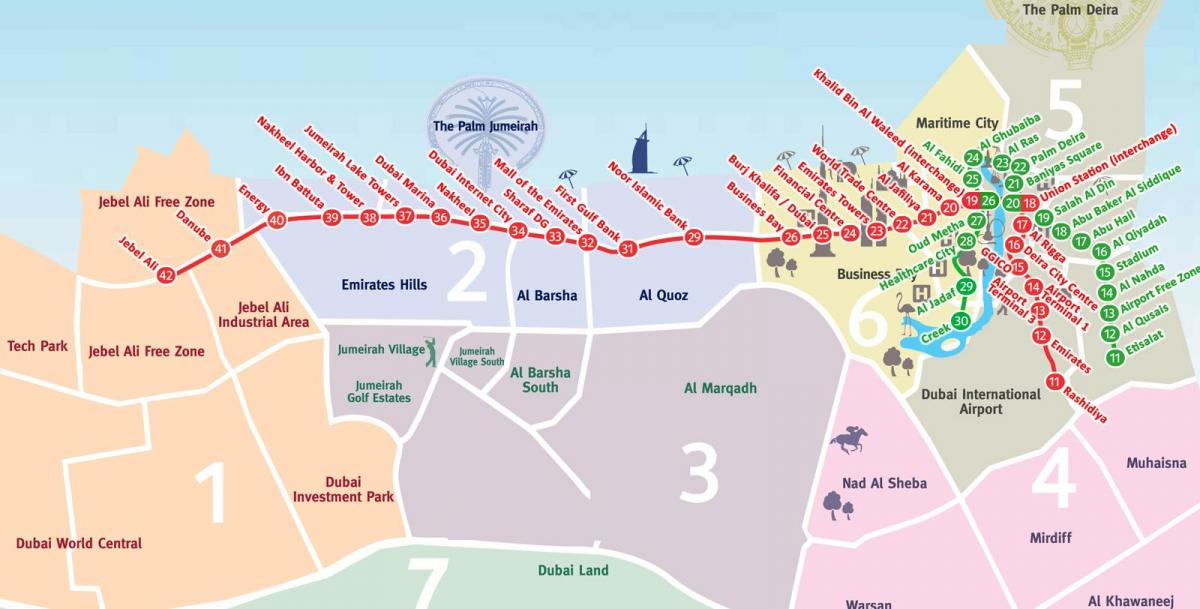 mappa di Dubai quartieri