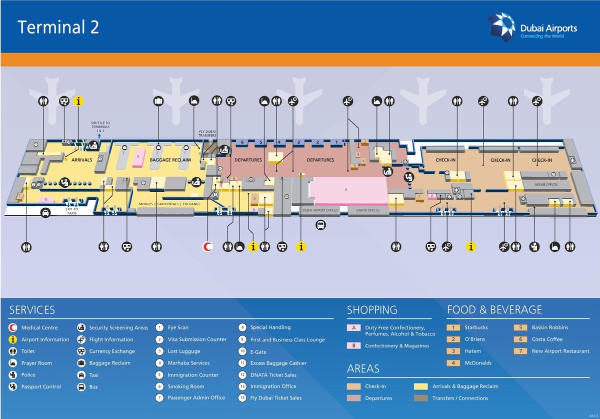 Dubai terminal 2 mappa