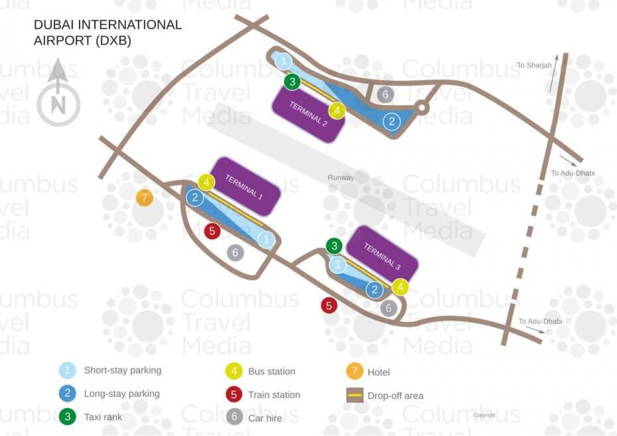 mappa dell'aeroporto di Dubai