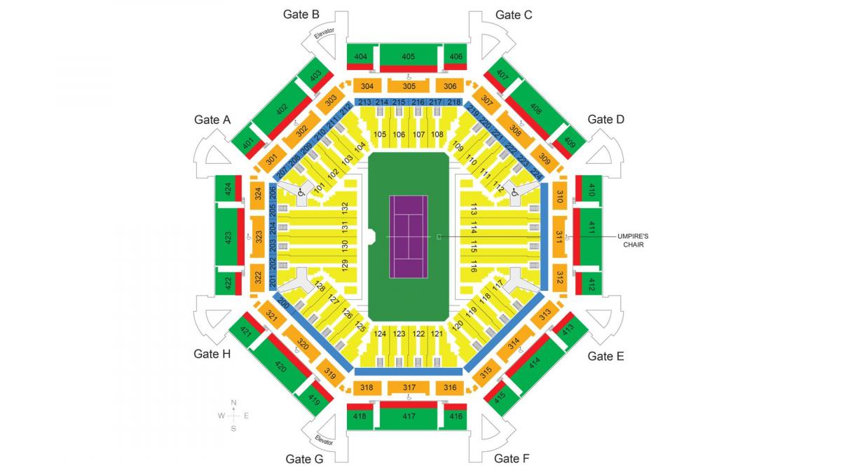 mappa dello stadio di tennis di Dubai