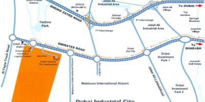 Mappa di Dubai, città industriale