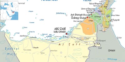 Mappa di Dubai, united arab Emirates