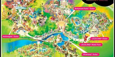 Dubai parchi e resorts posizione sulla mappa