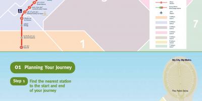 La stazione della metropolitana di Dubai la mappa